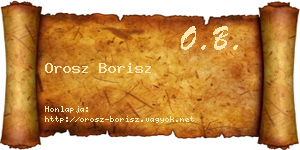 Orosz Borisz névjegykártya